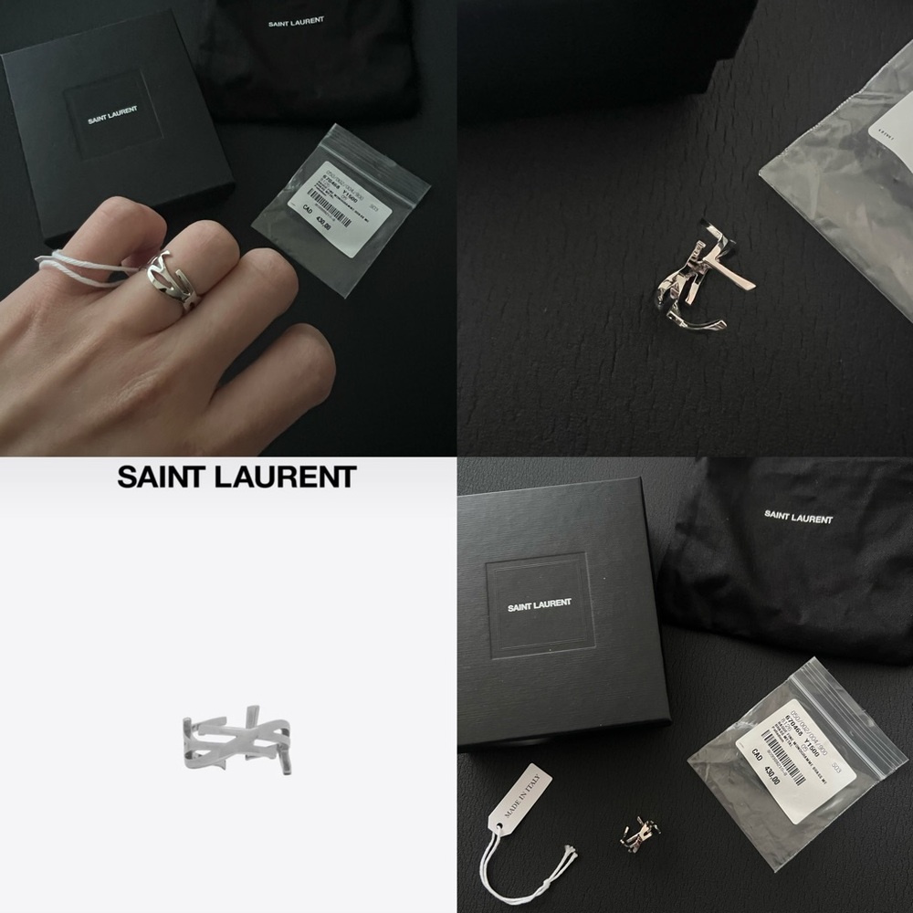 Brand New Saint Laurent Opyum Unisex Adjustable Opened Twisted Ring